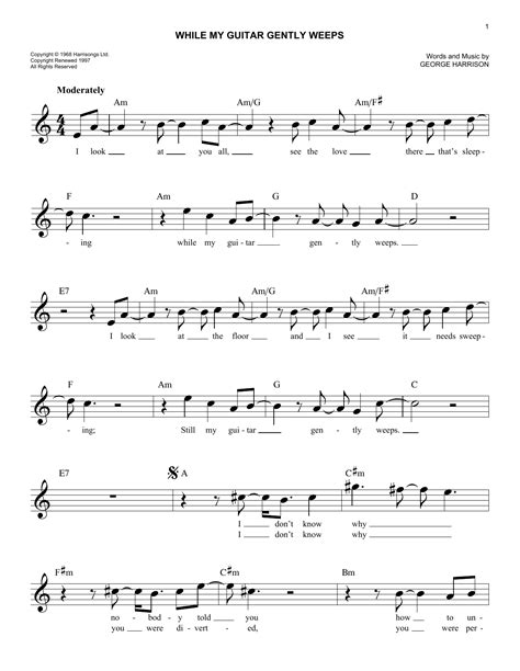 While My Guitar Gently Weeps Sheet Music Direct