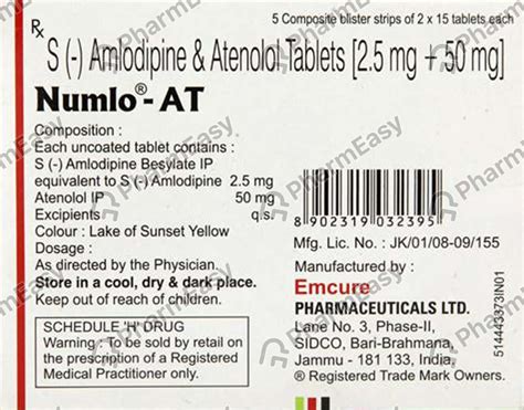 Numlo At Mg Tablet S Uses Side Effects Price Dosage