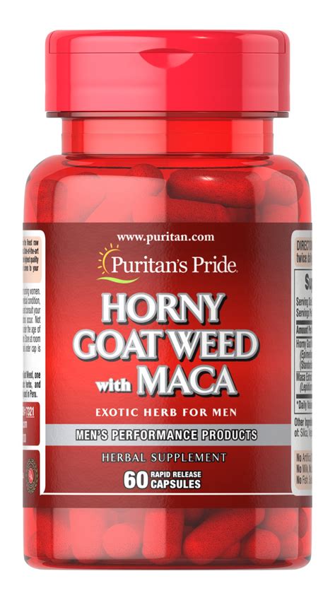 Horny Goat Weed With Maca 500 Mg 75 Mg 60 Rapid Release Capsules