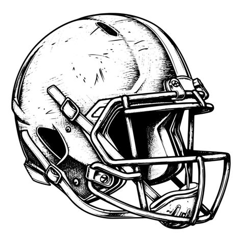 AI generated Football Helmet Logo Monochrome Sport Design, hand drawn ...