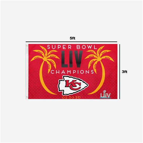 Kansas City Chiefs Super Bowl LIV Champions Horizontal Flag FOCO