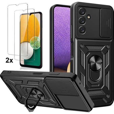 Coque pour GALAXY A14 5G 2x vitre verre trempé Antichocs Anneau