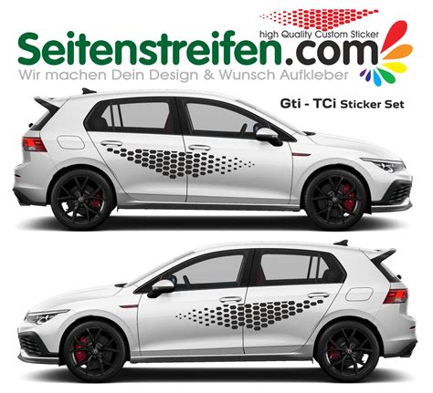 Vw Golf Gti Tcr Side Stripes Graphics Decals Sticker Kit