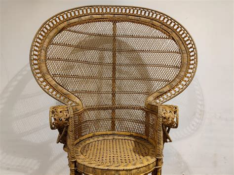 Vintage Wicker Peacock Chair 1970s At 1stdibs