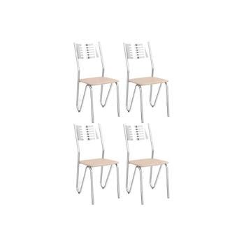 Cadeira de Cozinha Nápoles C Kit Un Cromado Courano Nude Kappesberg Cadeiras para Sala