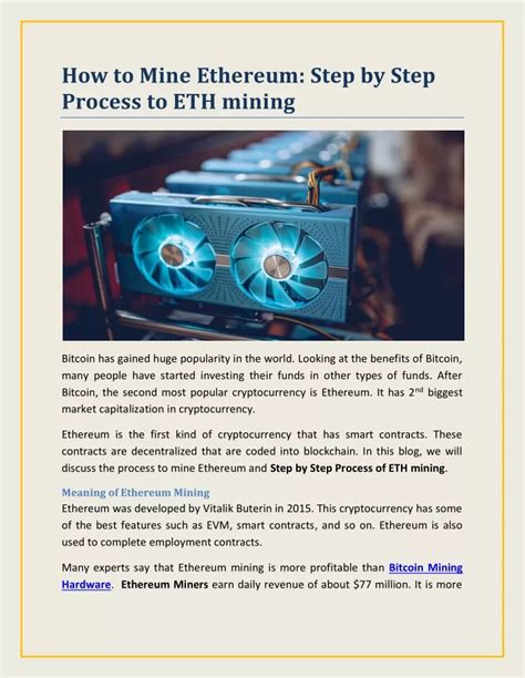 Ppt How To Mine Ethereum Step By Step Process To Eth Mining