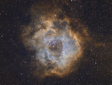 Rosette Nebula Ngc In Hubble Palette Narrowband