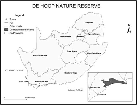 1: Map showing the location of the De Hoop Nature Reserve situated in... | Download Scientific ...