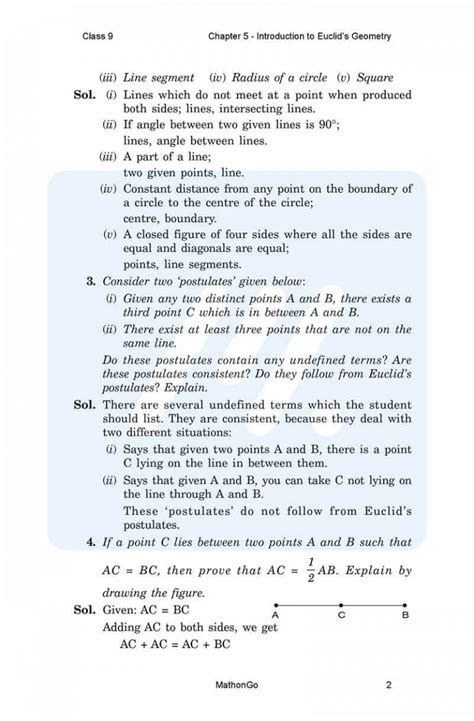 Ncert Solutions For Class 9 Maths Chapter 5 Exercise 51 Mathongo