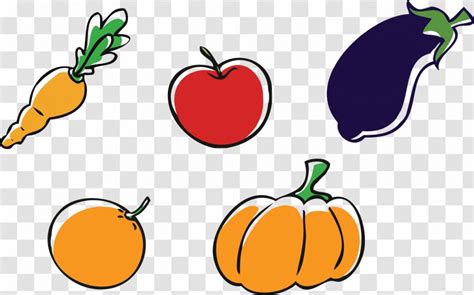 Apple Pumpkin Vegetable Clip Art Auglis Cartoon Eggplant Fruits And