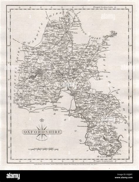 Antique County Map Of Oxfordshire By John Cary 1787 Old Plan Chart