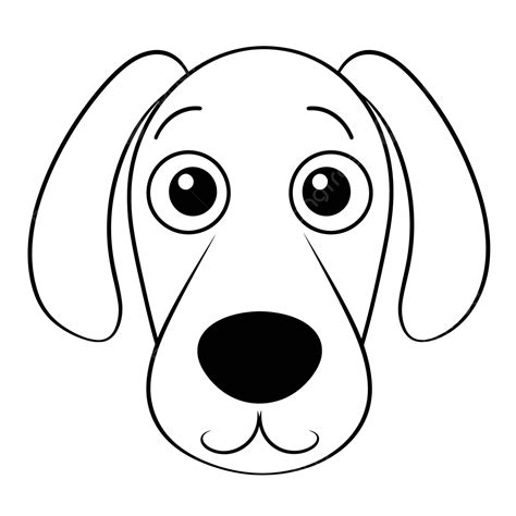 Dessin Animé Tête De Chien Coloriage Contour Croquis Dessin Vecteur PNG