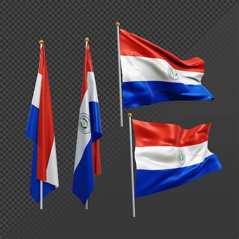 Premium PSD 3d Rendering South America Paraguay Flag Fluttering And