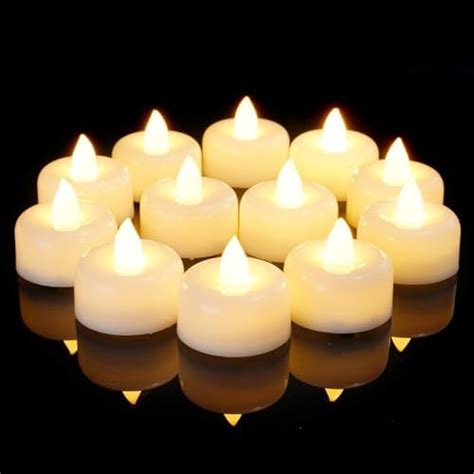 Amagic 12 Pack Tea Lights Battery Operated Led Warm White Flameless Candles 100hour Votive