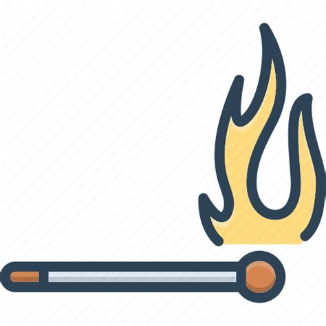 Fire Ablaze Arson Ignite Burn Danger Matchstick Icon Download