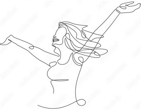 A Line Drawing Of A Woman Holding A Tennis Racket In One Hand And