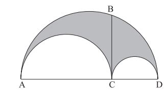 Questão A figura representa três semicírculos mutuamente tangentes