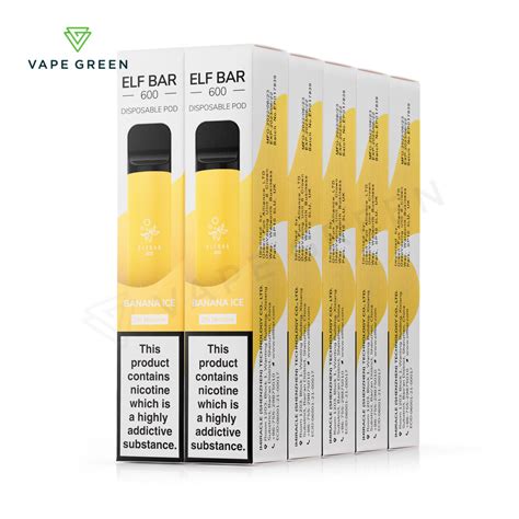 Banana Ice Disposable Vape By Elf Bar 600 10 Pack FREE UK Delivery