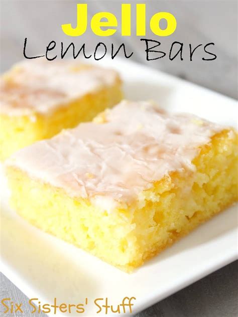 Jello Lemon Bars With Yellow Cake Mix Jell O Gelatin Eggs Water