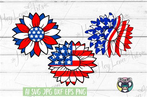 4th Of July Svg Sunflower Files For Cricut Cut File Dxf 578793