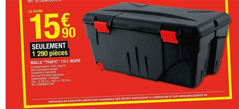 Promo Malle Trafic 110 L Noire chez Brico Dépôt iCatalogue fr