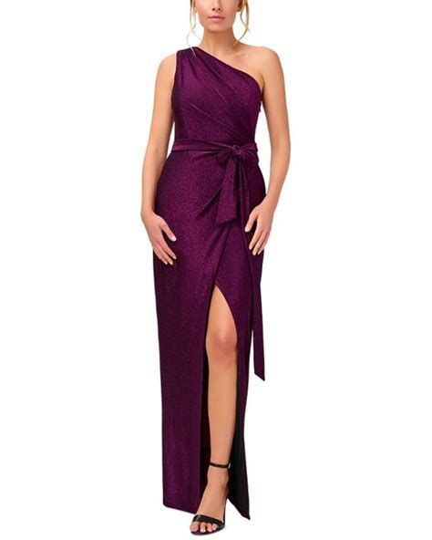 Aidan By Aidan Mattox Metallic Long Evening Dress In Purple Lyst