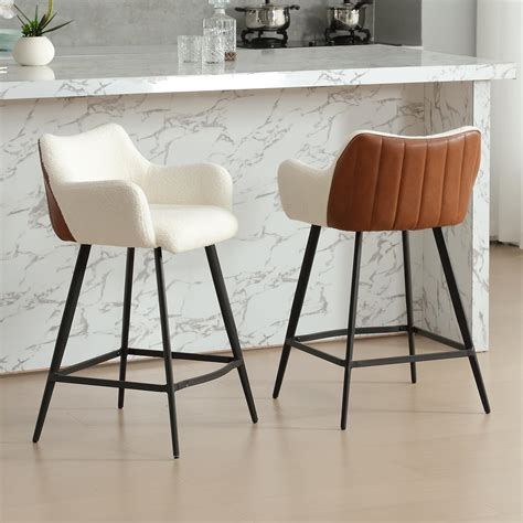 Wahson Tabouret Bar En Velour Lot De Chaise De Bar Rotation De