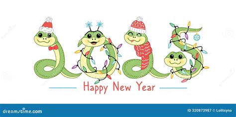 Happy New Year With Snakes Snakes In Form Of Numbers