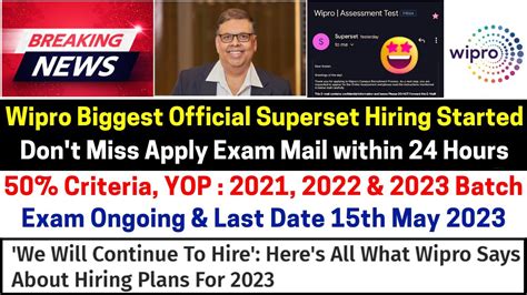 Wipro Biggest Off Campus Drive For 2023 2022 2021 Batch Superset