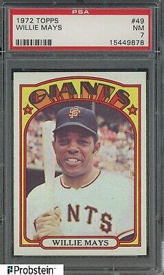 Topps Willie Mays San Francisco Giants Hof Psa Nm Ebay