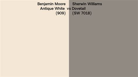 Benjamin Moore Antique White 909 Vs Sherwin Williams Dovetail Sw