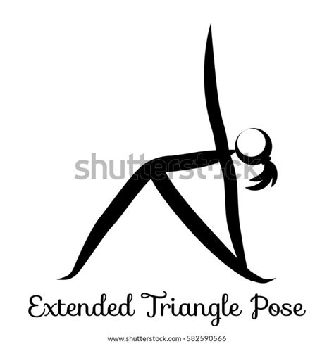 Extended Triangle Pose Utthita Trikonasana Yoga Stock Vector Royalty