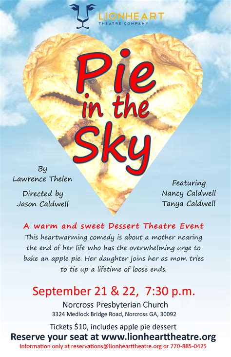 Pie In The Sky Poster Sept 21 And 22 Lionheart Theatre