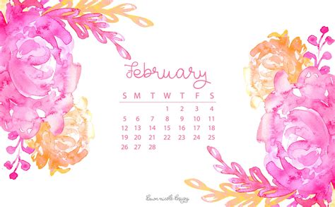 Watercolor Flowers Calendar