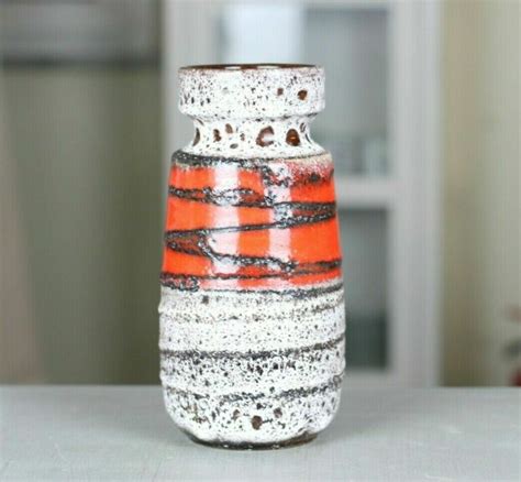 Keramik Vase Scheurich 242 22 West Germany Fat Lava Rot Inka 70er