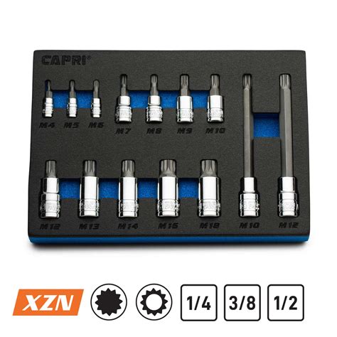 Master XZN Triple Square Bit Socket Set 14 Piece Capri Tools