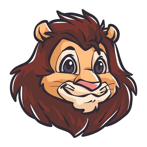 Illustration De Visage De Lion Dessin Anim Dessin La Main Vecteur