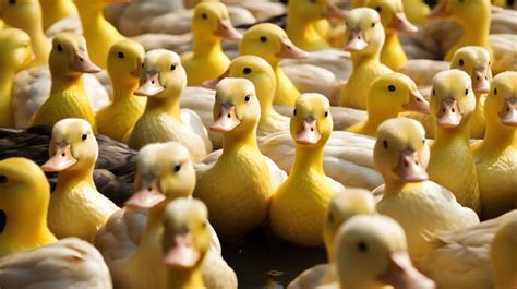 Una Bandada De Patos Est En Una Granja Foto Premium