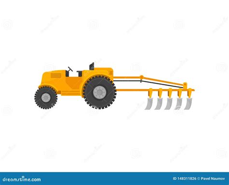 Tractor Amarillo Con Una Paleta Ilustraci N Del Vector En El Fondo