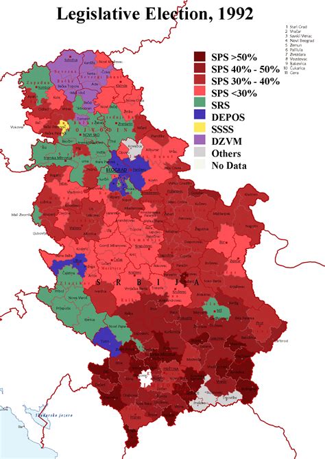 Serbia. Legislative Election 1992 | Electoral Geography 2.0