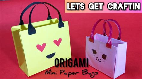 Origami Mini Paper Bag How To Make A Paper Bag Without Glue Cute