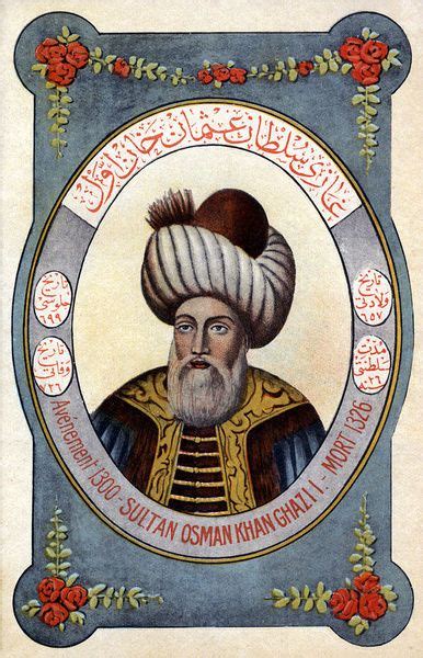 Print of Sultan Osman I - leader of the Ottoman Turks