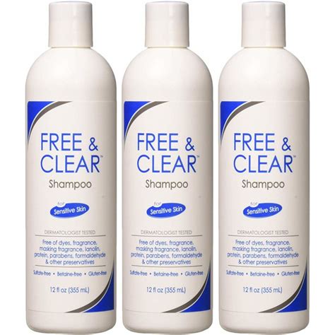 Free And Clear Hair Shampoo For Sensitive Skin Dandruff Control Everyday Use Preservative Free