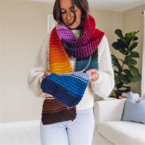 Rainbow Scarf Knitting Pattern Lauren Aston Designs