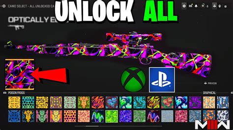 Unlock All Camos In Modern Warfare 3 Instantly Unlock All For Console Youtube