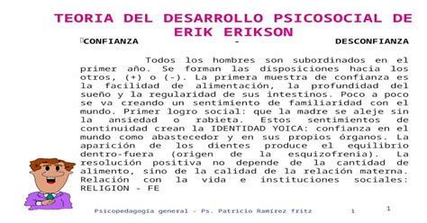 Teoria Del Desarrollo Psicosocial De Erik Erikson [ppt Powerpoint]