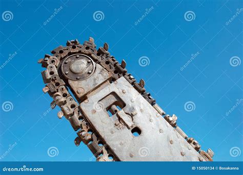 Trench Digger Over Blue Sky Stock Photo Image Of Machinery Danger