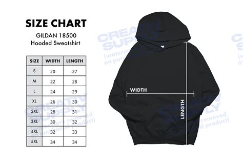 Gildan 18500 Hoodie Size Chart – MasterBundles