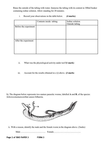 Form 3 Biology Paper 3 End Of Term 3 Examination 2022 1349