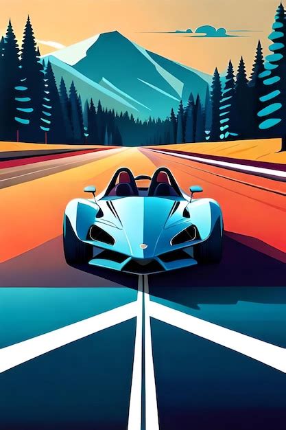 Premium AI Image | Full Color Poster of Sport car Sport car poster